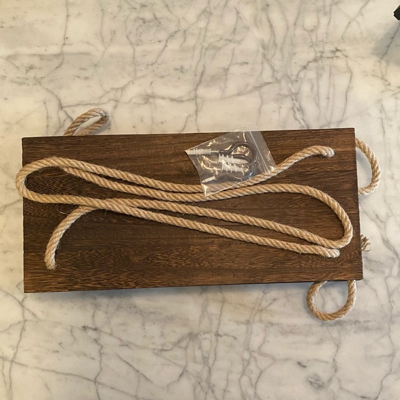 Wood & Rope Hanging Shelf - Picture 2 of 8